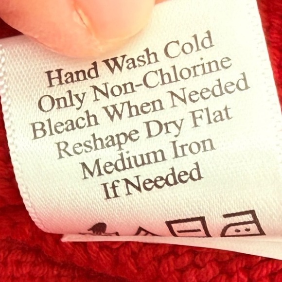 Coldwater Creek Red Cowl Neck Sweater Button Detail Textured Trim Womens Large - Picture 13 of 13